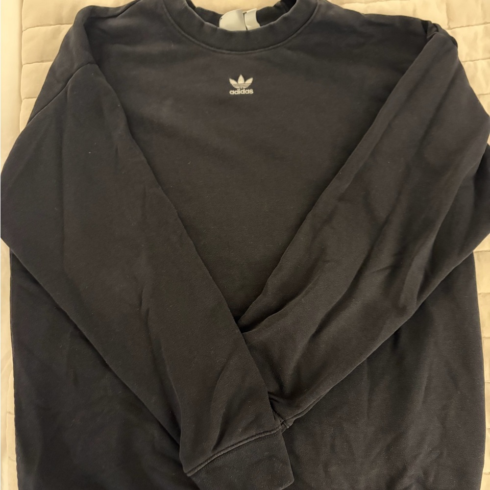 Adidas Black Crewneck Sweatshirt with White Logo